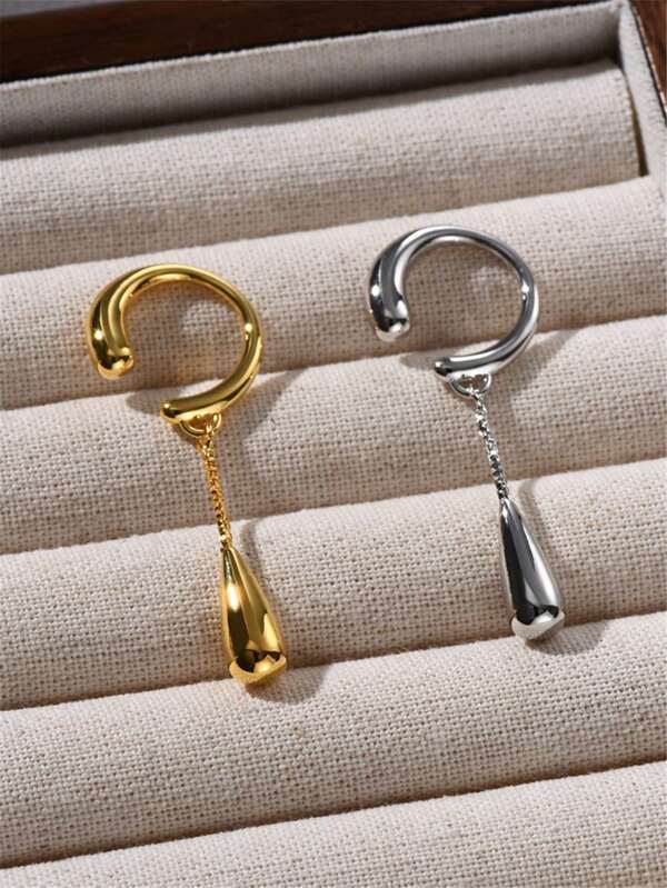 1 Stück, Wassertropfen Anhänger einfache Ohrklemme, geeignet für Frauen, elegant, klassisch, hochwertiges Design, passend für die Kombination