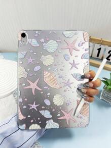1pc Transparent Flat Shell With Colorful Starfish & Shell Pattern, Lightweight Ultra-Thin Soft Case, Minimalist/Personalized/Funny/Vacation/Summer/Marine Life, TPU Flat Tablet Shell Without Pen Slot, Compatible With IPad Mini1/2/3/Mini4/Mini5/Mini6/Air/Air2/9.7/10.2/10.5/Air4/Air5/10.9/Pro 11"/10th/Air 11-In.(M2)-2024/Pro11-In.(M4)-2024/IPad Air 11-Inch (M3) 2025/IPad (A16) 11 Inch 11th Generation 2025, A7/A8 Series. Product Does Not Include Pen.