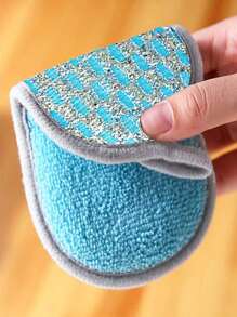 10 pièces d'éponges microfibre de cuisine colorées, tampons de nettoyage en acier inoxydable réutilisables à double face, brosses de nettoyage douces pour casseroles et cuisinière, styles et couleurs aléatoires