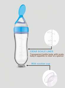 2pcs/Set Silicone Baby Bottles With Spoon, 90ml/3oz, Useful For Complementary Food Feeding, Squeeze Spoon Milk Bottle - 2-piece Set - View 10