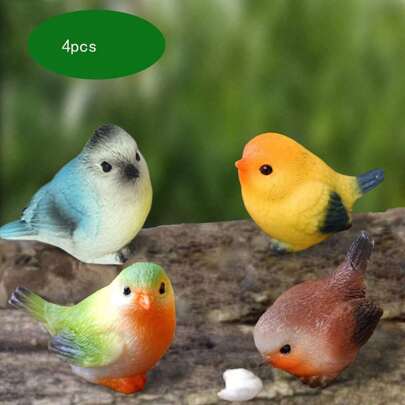 4 قطع تمثال صغير على شكل طائر، تمثال طائر مصغر، دمية طائر صغيرة ومحببة، نموذج حيوان للحديقة الجنية، ديكور دمية المنزل المصغر، حرفة راتنج زينة، ديكور البونساي، إكسسوارات حديقة كرتونية، زخرفة عصفور اصطناعي