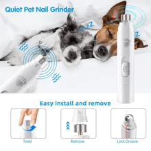 Afilador de uñas para mascotas con forma de pata, cortaúñas eléctrico ajustable a 2 velocidades para un recorte de uñas seguro y suave para perros y gatos, herramienta perfecta para el recorte de uñas de mascotas, el mejor afilador de uñas para mascotas como regalo de Navidad