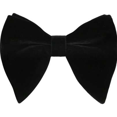 TAGERWILEN Velvet Pre-Tied Adjustable Bowknot For Men Oversize Formal Solid Tuxedo Bowtie