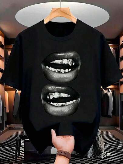 Camiseta Streetwear Unissex 100% Algodão Masculina e Feminina Estampada Bocas Camisa Premium