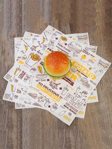 20/50/100/200pcs Grease-Proof Paper Liner For Sandwich, Burger, Cake Roll, Fried Chicken, Baked Wings, 30cm X 30cm
