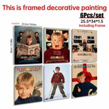 1/6Pcs Home Alone - Movie Posters Wall Arts - 90's Movie Posters - Canvas Wall Decorate - Home Alone Movie Poster For Living Room Bedroom Decor Gifts Birthday Graduation