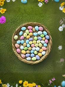 100 piezas de huevos de Pascua, huevos moteados de Pascua, huevos miniatura de colores realistas para decorar coronas, decoración de Pascua, decoración del hogar, decoración de fiestas, huevos falsos, decoración de paisaje en miniatura