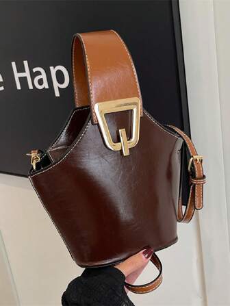 Women's New Metal Decor Handbag/Shoulder Bag, Casual & Fashionable For Daily Outings