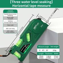 New Multifunctional Ruler, Extendable Up To 2M, With Tape Measure, Strong Magnets, 3-Vial Level, Multi-Angle Measurement, ABS Body, High Precision Mini Balance Instrument, Suitable For Vertical Measurement At Home - Green - View 11