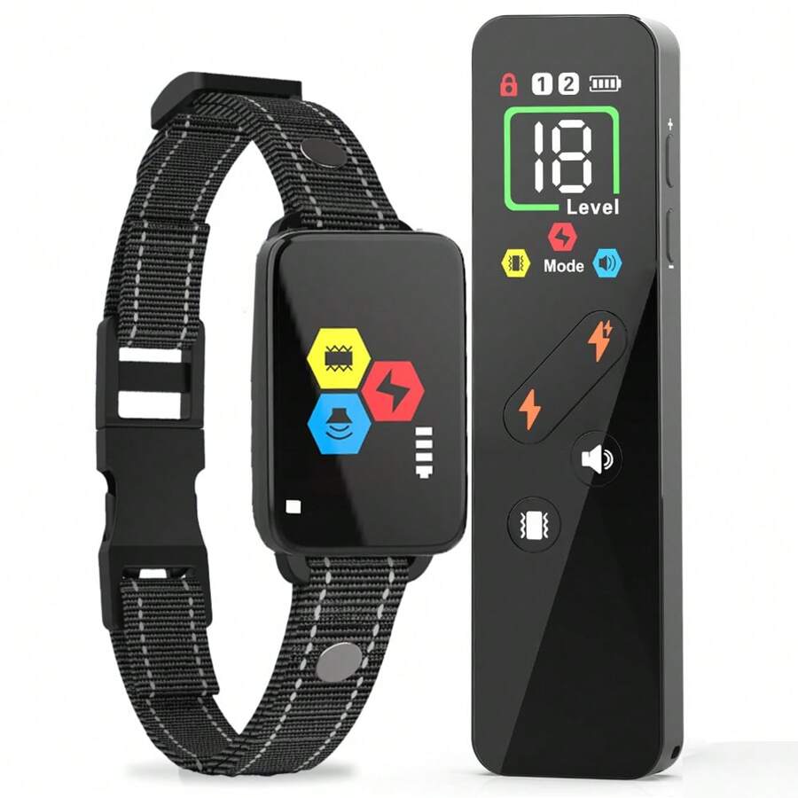 Collar antiladridos con mando a distancia, collar de entrenamiento para perros IP67 resistente al agua, collar de descarga para perros pequeños, medianos y grandes, collar electrónico recargable para perros con 4 modos: pitido, vibración