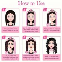 5 件套免热卷发器套装、带可调节夹子的缎面发帽、免热卷发棒头带、适合过夜卷发的柔软睡眠发帽、增强正常发质的卷发、DIY 发型设计套装、发卷、免热卷发器、卷发器、理发店美发产品及配件、美容旅行必需品