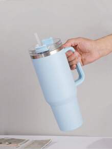 1 set 1 bouteille de 1200 ml/40 oz en acier inoxydable isotherme avec cordon et paille, bouteille à vide moderniste pour accessoires de cuisine, tasse à café, bouteille d'eau pour les voyages et la rentrée scolaire