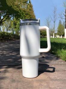 1 set 1 bouteille de 1200 ml/40 oz en acier inoxydable isotherme avec cordon et paille, bouteille à vide moderniste pour accessoires de cuisine, tasse à café, bouteille d'eau pour les voyages et la rentrée scolaire