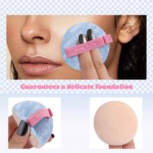 4pcs Blue Makeup Sponge Set, Include 1 Teardrop Sponge, 1 Round Sponge, 1 Finger Tip Sponge & 1 Storage Box, Suitable For Wet/Dry Use, Absorbs Water Quickly, Soft On Skin, Perfect For Daily Makeup