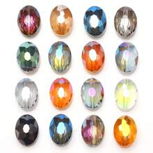 30 Peças/Pacote 9*12mm Oval 12mm Contas de Vidro de Trevo de Quatro Folhas, Contas Soltas Eletrorrevestidas para Acessórios de Joias DIY, Chaveiros, Encantos de Celular