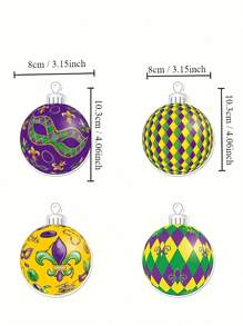 16pcs Mardi Gras Decoration Tags, Party Hanging Ornaments For Mardi Gras Festival Atmosphere - Multicolor - View 7