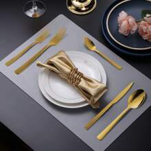 Juego De Cubiertos Para 6 Personas,Cubiertos Acero Inoxidable De 30 Piezas Incluye Cuchillos,Tenedores,Cucharas Espejo Pulido,Juego De Cubierto Para Cocina,Restaurante,Hotel,Apto Para El Lavavajillas (oro) - Dorado - Ver 3