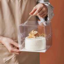 10pcs Clear Plastic Cake Boxes, 3/4 Inch Handheld Party Packaging, PET Material, Locking Style, Suitable For Cakes, Chocolates, Donuts, Pastries, Square Shape, Suitable For Christmas, Halloween, Easter, Thanksgiving