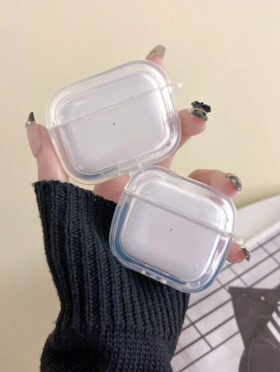 1pc Transparent Protective Case For AirPods 1/2, Pro 2/4