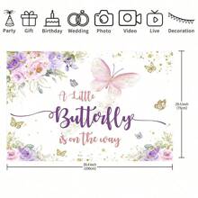 1pc Butterfly Happy Birthday Backdrop Purple Butterfly Kiss And Birthday Wishes Butterfly Blue Rose Flowers, Seasonal Universal Holiday Decorations Party Decorations, Photo Booth Studio, Indoor Outdoor Decoration, Photography Backdrop, Garden Decoration. Widely Used, Multiple Sizes.