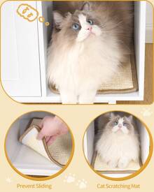 Cat Litter Box Enclosure, Hidden Litter Box Furniture, Wooden Pet House Side End Table, Storage Cabinet Bench For Living Room, Bedroom, 31.5 X 19.7 X 23.9 Inches