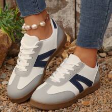 Pantofi casual pentru femei mărime mare, 2025 noi adidași retro cu patchwork, pantofi de antrenament în aer liber versatili la modă pentru femei - Gri - Vizualizare 4