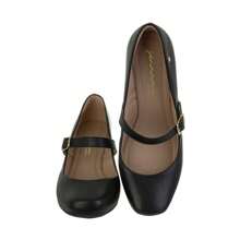 Women's Patent Leather Doll Dress Shoes, Medium Low Block Heel, Comfortable Toe - Ref. 6484 - 黑納帕 - 查看 4