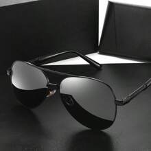 1 pièce Nouvelles lunettes de mode polarisées de luxe pour hommes, lunettes de mode pour la conduite pour hommes, marque designer vintage noire pour hommes, lunettes de soleil décontractées pour l'été, la plage, les vacances, l'extérieur et les voyages
