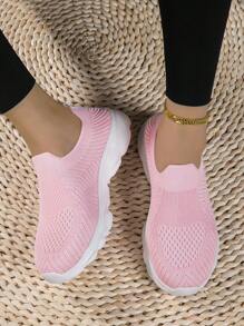 Nuove scarpe mocassino da donna per la primavera/estate 2025, scarpe casual leggere e traspiranti, scarpe casual morbide e confortevoli, scarpe casual versatili e alla moda per donna - Rosa - Visualizzare 4