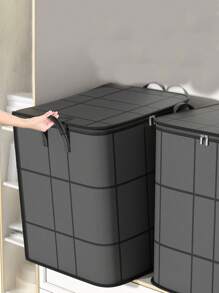 1 pieza Bolsa de almacenamiento de edredón negro, bolsa de organización de ropa y edredón, esenciales de embalaje para mudanza de gran capacidad, bolsa organizadora portátil, bolsa de almacenamiento manual, bolsa de almacenamiento de armario multifuncional, a prueba de polvo y humedad