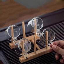 12件/6件/4件/2件优雅咖啡杯，高端小茶杯120毫升，透明玻璃带透明手柄，耐热耐寒，迷你杯，简约风格办公室茶杯，独特马克杯 - 無色 - 查看 1