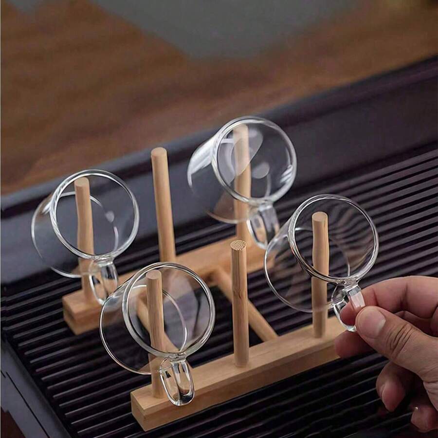 12件/6件/4件/2件优雅咖啡杯，高端小茶杯120毫升，透明玻璃带透明手柄，耐热耐寒，迷你杯，简约风格办公室茶杯，独特马克杯 - 無色 - 查看 1