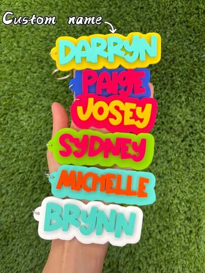 1 PC Custom Acrylic Name Keychain, Alphabet Themed Personalized Keyring, Unique Charm Letter Key Chain For Backpack, School Season Gift, Decorative Use, No Power Needed, Ideal For Christmas,Apparel Accessories,Halloween Edit, Utilitarian Chic