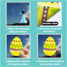 A Set Of 2 Sheets Of Paper (35 Stickers), Easter Electrostatic Window Stickers, Double-Sided Easter Egg Window Decoration, Holiday Window Decoration Stickers, Easter Decoration, DIY Handmade Home Decoration Electrostatic Stickers.