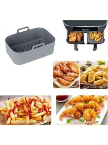 1pc Air Fryer Silicone Liner, Reusable Nonstick Air Fryer Basket Accessory, Replacement Baking Tray, Rectangular Air Fryer Baking Pan Air Fryer Replacement Basket, Easy-To-Clean Baking Tray