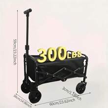 1 Stück 150kg/150kg/200kg Faltbarer Transportwagen, Schwerlast Tragbarer Outdoor Strandwagen mit 360° Allrad-Rädern, Seitentaschen und großem Fassungsvermögen. Ideal für Rasen, Garten, Strand, Sport, Camping, Angeln und Grillen