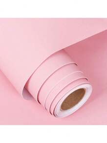 1 Roll Of Pink Self-Adhesive Wallpaper, Thickened Waterproof, Moisture-Proof, Wear-Resistant, Removable Paper, Ideal For Bedroom, Living Room Wall, Cabinet, Furniture Renovation, Diy Cuttable, Tear Off And Stick