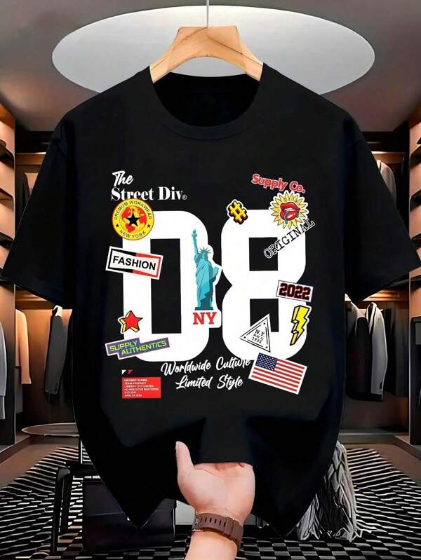 Camiseta Streetwear Unissex 100% Algodão Masculina e Feminina Estampada 08 NY Camisa Premium