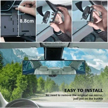 11.81 Inch Panoramic Convex Rearview Mirror - For Car, SUV And Truck Use, Clip On Wide-Angle, Reducing Blind Spots