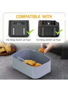 1pc Air Fryer Silicone Liner, Reusable Nonstick Air Fryer Basket Accessory, Replacement Baking Tray, Rectangular Air Fryer Baking Pan Air Fryer Replacement Basket, Easy-To-Clean Baking Tray