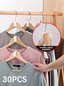 20-30pieces Of Mini Hangers Are Suitable For Wardrobe Connector Hooks, Stacked Plastic Wardrobe Coat Storage Racks, Thickened Plastic Connecting Buckle Hooks, Suitable For Various Types Of Hangers, Used For Wardrobe Organization, Connecting Hangers, Can Be Used In Stacks, Smooth Workmanship, New Material PP Material - Mini Hook - View 1