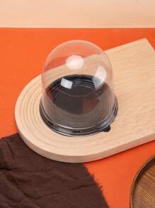 10 Pcs Round Cake Carriers For Transporting Plastic Disposable Cake Containers With Dome Lids And Cake Boards Clear Cake Boxes (4 Inch) - Black - View 4