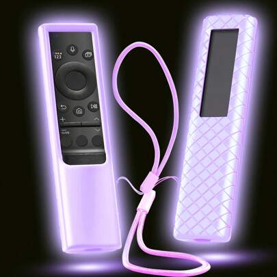 1 Pack Silicone Case Compatible With Samsung Smart TV Remote Control 2021/2022, Protective Remote Cover Compatible With Samsung Solar Cell Remote Universal Skin Sleeve , Anti-Slip With Lanyard, Glow In The Dark