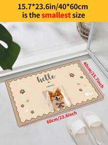 1pc Personalized Doormat With Anti-Slip Silica Gel Bottom, Customized Carpet Mat With Your Photo & Text-Soft, , Washable Customized Entryway Themed Mat-Custom Personalized Gift- Housewarming, Birthday Gift
