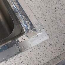 Cinta de aluminio, adhesivo resistente al agua y al aceite para cubierta de cocina, fregadero, estufa, resistente al calor - Plateado - Ver 10