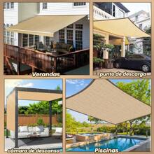 6X4M Beige y Negro Malla de Sombra Antideslumbrante para Exterior para Jardín, Balcón, Malla de Sombra para Plantas, Cubierta para Camping, Protector Solar, Marquesinas y Pergolas para Coches, Malla de Sombra Impermeable y Resistente al Viento con 95% de Protección UV para Patio, Exterior, Jardín, Amarillo/Negro - Negro1 - Ver 7