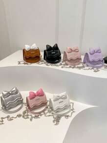 1pc Mini Girl Messenger Bag, Bow Bag, Bag Net Celebrity New Messenger Bag Cute Bow Shoulder Bag Versatile Princess Coin Purse, Childlike Cute, Daily Matching, Suitable For Shopping, Travel Daily Use.