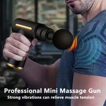 [Electric Massage Gun] 1200*2 Lithium Portable Electric Fascia Massage Gun - 4 Replaceable Massage Heads, 6-Speed Mode, Deep Tissue Impact Muscles, Relieve Muscle Tension, For Body, Back And Neck Massage With LCD Screen
