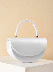 Túi xách nữ thanh lịch, túi cầm tay dây xích tối giản, túi dự tiệc/tối sang trọng nhẹ nhàng, món quà sinh nhật hoàn hảo cho bạn gái, phù hợp cho tiệc tùng, đám cưới, dạ hội, tiệc tối trang trọng, có thể kết hợp với váy dự tiệc, váy dạ hội và váy đính sequin, lựa chọn lý tưởng cho các bữa tiệc. - trắng - Xem 3