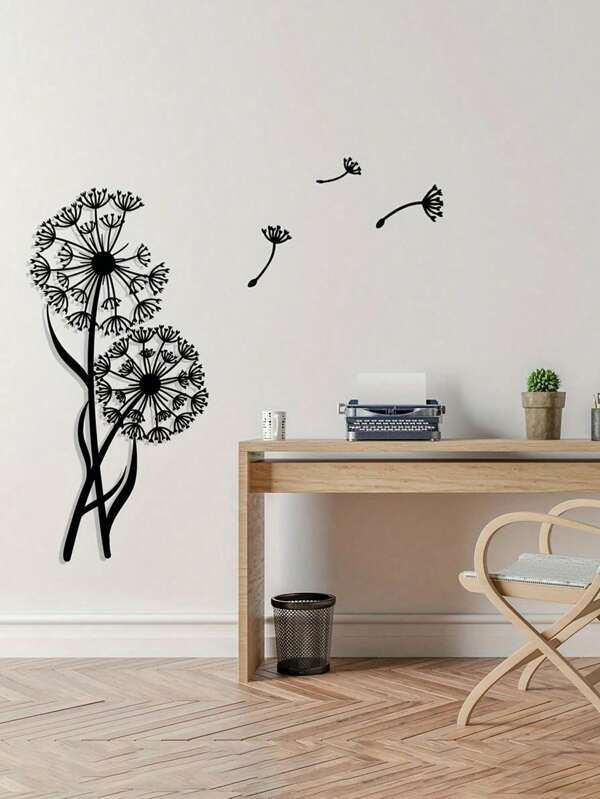 Arte de pared metálico minimalista de diente de león - Diseño hueco moderno, adecuado para la decoración del hogar y la oficina, perfecto para la sala de estar, el dormitorio, el patio, la cocina, etc. - Placa colgante de múltiples usos, aplicable para cafetería, bar, estilo de granja - Regalo ideal de inauguración de la casa o cumpleaños, decoración del hogar, decoración de la habitación, decoración de pared